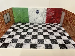 1:18 Fiat 2 Auto Modell Diorama Garage Szene Laudoracing Norev Otto italienisch - Bild 1 von 5