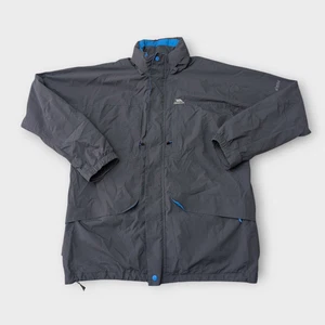 Tresspass TP50 Mens Windbreaker Jacket Waterproof Grey Blue Medium Hooded - Picture 1 of 14