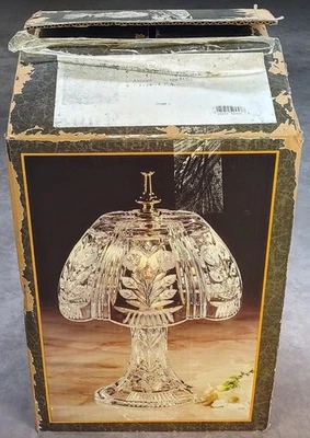 Vintage Crystal Table Lamp 14" Darlington Gaby Sold By Hechinger New Old Stock - Image 1 of 4