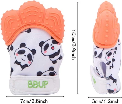 2 Pack Food Grade Silicone Teether Glove, Teething Mitten for Babies, Baby Te... - Image 1 of 4