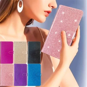 Case for Samsung A50 A21S A41 Note 20 Glitter PU Leather Wallet Case Phone Cover - Picture 1 of 17