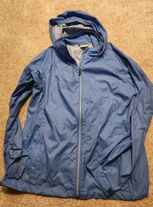 Chaqueta de lluvia cortavientos Columbia con capucha para mujer XL extra grande azul claro - Imagen 1 de 8