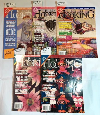 REVISTA DE GANCHO DE TAPETE 2005 ANO INTEIRO 5 EDIÇÕES TODAS COM PADRÕES DE PAPEL RETIRADO - Imagem 1 de 4
