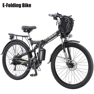 1000W Electric Bicycle KETELES 26" folding Mountain Bike 48V/20Ah for Adults US - Image 1 of 4