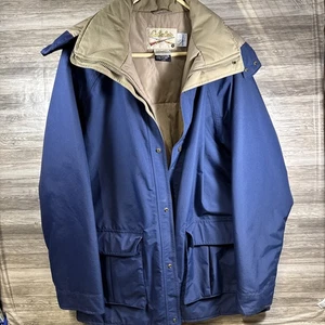 Vintage Cabelas Men’s L Gore-Tex Thinsulate Parka Coat Removable Hood Navy - Picture 1 of 14
