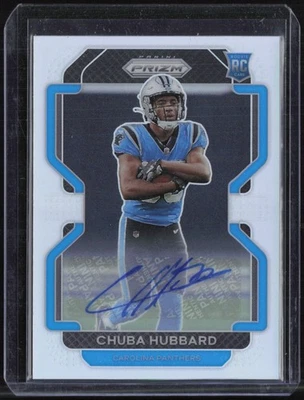 2021 Panini Prizm Silver #355 Chuba Hubbard Auto Autograph RC Rookie  - Image 1 of 2