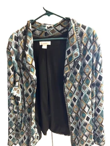 CJ Banks Jacke 2X Schwarz, Türkis. Grau Hellbraun. Keine engen gepolsterten Schultern - kostenloser Versand - Bild 1 von 5