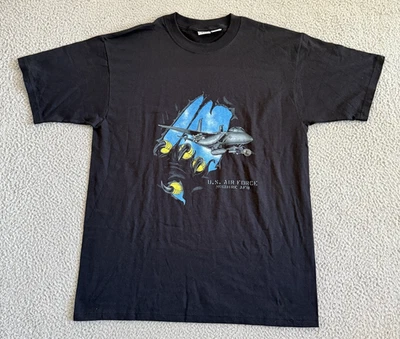 Vintage U.S. Air Force Shirt Mens Large Black McGuire AFB Military Plane 90s Tee - Image 1 of 4