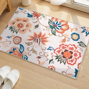 Soft Mat Non-slip Bathroom Carpet Floral Entry Way Rugs Indoor Washable Ultra - Picture 1 of 8