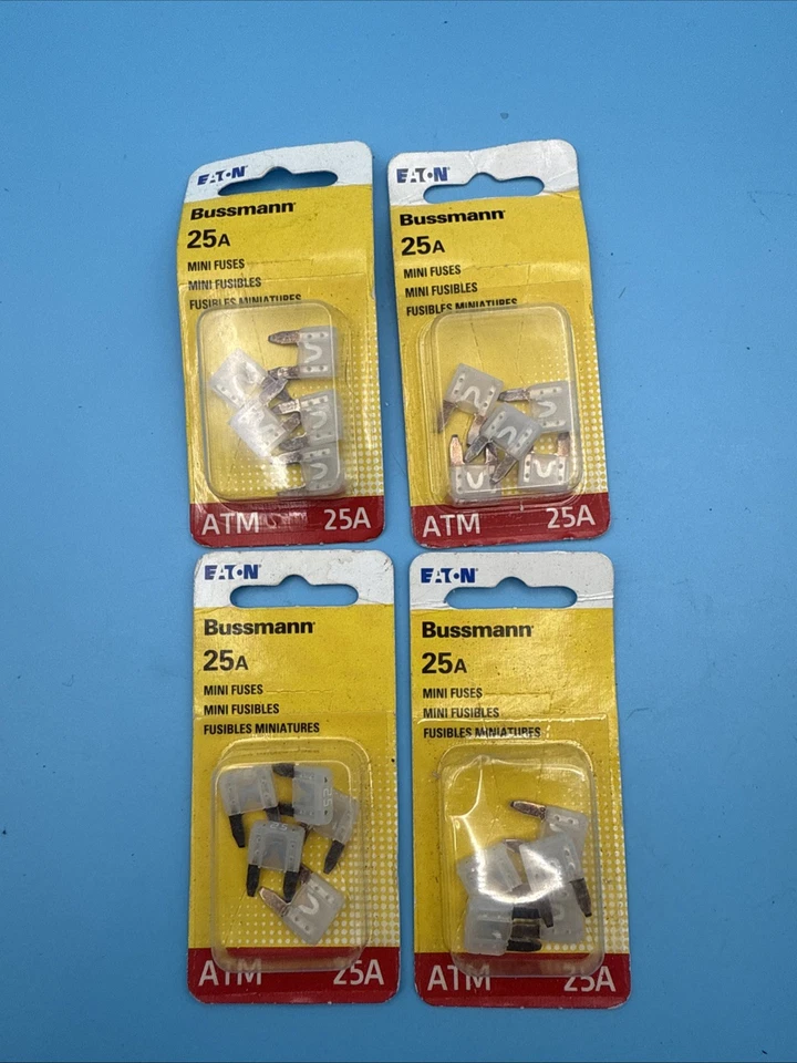 (4-5pk)- Mini fusible automotriz Bussmann 25 amperios 32 voltios hoja ATM BP/ATM-25-RP Foto 1 de 2