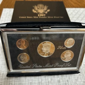1997 United States Mint Premier Silver Proof Set Complete with Box & COA - Picture 1 of 1