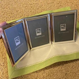 Lunt Silverplate Triple Picture Frame (for 3.5” x 5” Photos) - Picture 1 of 4