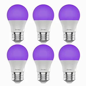 15W LED Black Light Bulbs UV A19 E26 120W 6 Pack - Picture 1 of 8