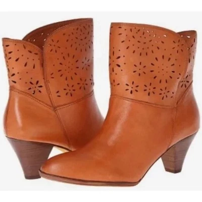 Botas de tornozelo Latigo Viva Anthropologie couro bronzeado foldover tamanho 9 boho faroeste - Imagem 1 de 4
