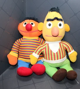 Vintage Bert And Ernie Dolls Knickerbocker Sesame Street Plush Figures Free S&H - Picture 1 of 11