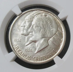 1935-S 50C Arkansas MS65 NGC Mintage 5,506 - Picture 1 of 4