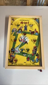 POOSH-M-UP Jr 4 in 1 flipper baseball bagatelle anni '30 gioco da tavolo - Foto 1 di 12