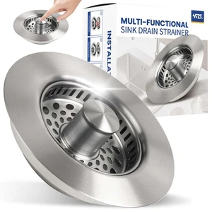 5-in-1 Stainless Steel Sink Aid, Kitchen Sink Drain Strainer Food Catcher, Po... - Picture 1 of 9