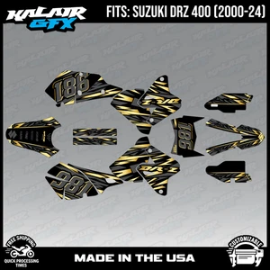 Graphics kit for Suzuki DRZ400 SM, S and E (2000-2024) Twitch Series - Gold - Picture 1 of 4