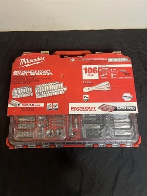 Milwaukee 106pc Ratchet Socket Set 48-22-9486 w/ PACKOUT Organizer - Image 1 of 4