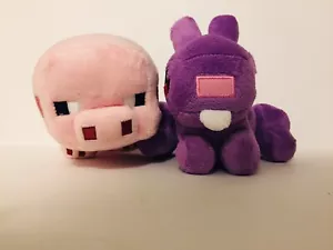 Minecraft Pig Plush Toy Mojang Jinx Spinmaster And Purple Rabbit - Picture 1 of 7