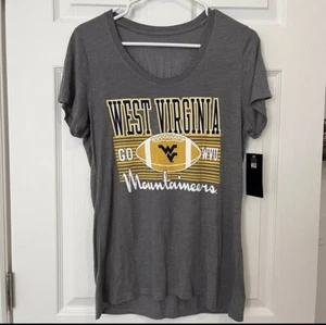 Camicia West Virginia Mountaineers L grigia da donna Heather Sideline scollo a scoop WVU - Foto 1 di 3