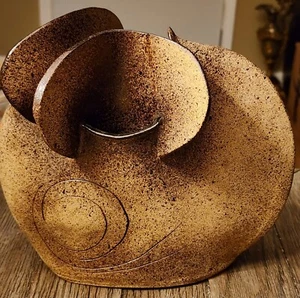 MCM ARTIST SIGNED JOAN COHEN NORTH CAROLINA POTTERY VASE W/ABSTRACT SNAIL - Picture 1 of 21