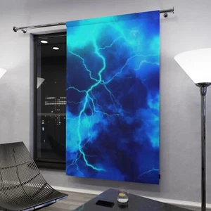 Lightning Thunder blauer Vorhang Zuhause & Wohnen Geschäft Schlafzimmer Fenster 1 Stück - Bild 1 von 5