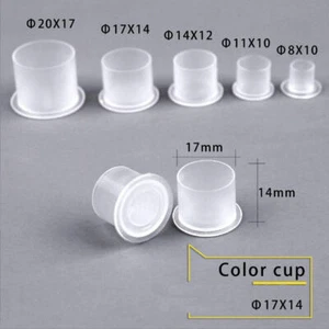 1000 Pcs Tattoo Ink Pigment Cups Tattoo Ink Caps Flat Bottom NEW - Bild 1 von 9