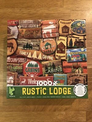 Ceaco Puzzle Rustic Lodge Series Park Cabin Signs Brand New Sealed - Image 1 of 3