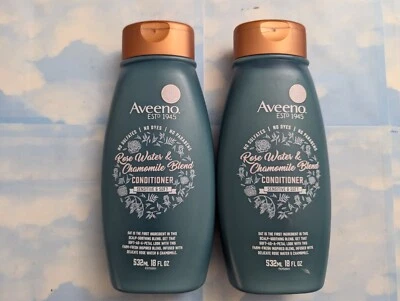 LOT (2) AVEENO ROSE WATER & CHAMOMILE BLEND CONDITIONER SENSITIVE SOFT 18 FL OZ - Image 1 of 2
