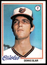 1978 Topps 466 Dennis Blair   Baltimore Orioles  Baseball Card