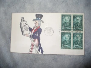 FDC First Day Cover Harvey W. Wiley Washington DC Uncle Sam Add-on Cachet 1956 - Picture 1 of 2