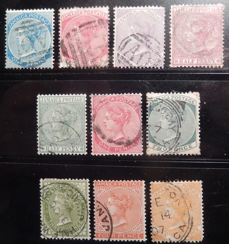 Jamaica Scott # 07-8, 11, 13, 16, 18, 20-23, Group of 10, Used Cover