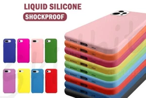 COVER CUSTODIA SILICONE LIQUID PER APPLE IPHONE 7 / 8 / 7+ / 8+ PLUS + VETRO - Foto 1 di 11
