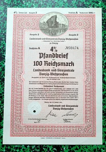 Pologne Emprunt Allemand Ville de Danzig (Occupation Allemande) 1941 Modèle N°1 - Picture 1 of 2