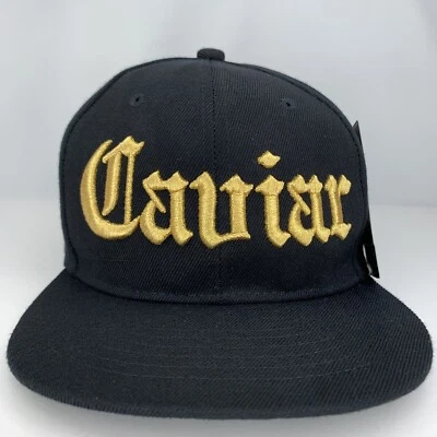 Gorra de béisbol Caviar dorada negra Academy se adapta a broches de presión AF ajustable Snapback Foto 1 de 4
