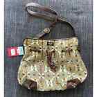 Gigi Hill Los Angeles “The Ginger” Bag Purse Geometric Multicolor Brown Trim New