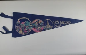 Vintage Los Angelas California Felt Pennant Flag Olvera Street China City - Picture 1 of 8