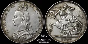 Great Britain, Victoria, Crown 1889, aUNC - Picture 1 of 6