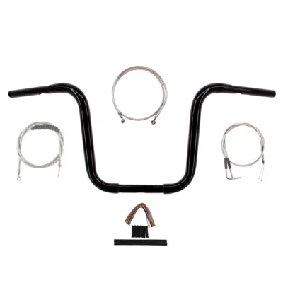 Kit de manillar Ape Hanger 1990-1995 Harley-Davidson Dyna 1 1/4" negro estrecho 12" Foto 1 de 2