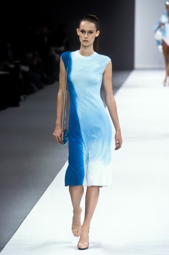 Jersey Celine Michael Kors primavera 2000 blu cravatta bianca tintura senza maniche 38