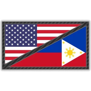 Filipino American Flag Sticker Decal Vinyl USA Philippines Pinoy Star Sun Car - Bild 1 von 3