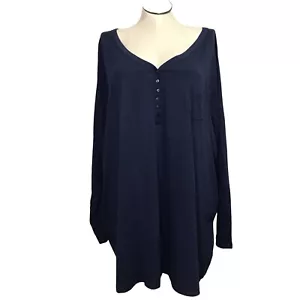 Roaman’s Pullover Tunic Top Women’s Size 5X Color Blue 3/4 Sleeve’s V-Neck NWT - Picture 1 of 15