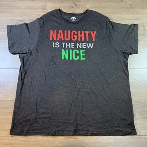 Weihnachts T-Shirt "Naughty Is The New Nice" Herren Gr. 3XL grau Holiday Ugly Sweater - Bild 1 von 6