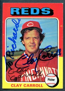 Clay Carroll #345 signed autograph auto 1975 Topps Baseball Trading Card - Picture 1 of 1