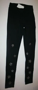 New H&M Girls Black Pants 14 Year NWT Glitter Stars Jegging  - Picture 1 of 2