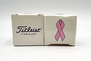 New - Set of 2 - BREAST CANCER Logo Golf Ball Titleist Collectors Logo Golf Ball - Picture 1 of 5
