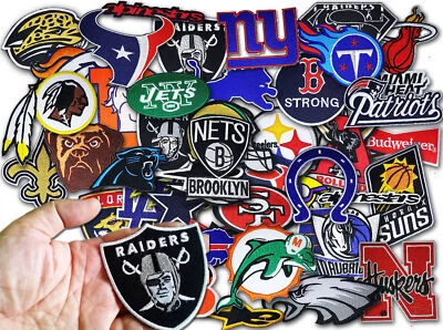 LOT WHOLESALE FOOTBALL BASKETBALL BASBALL RANDOMOPENS SPORT SEW IRON ON PATCHES - Image 1 of 4