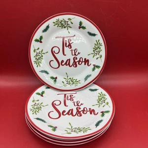 Juego de 4 platos de ensalada de postre navideño Royal Norfolk Christmas M Tis The Season - Imagen 1 de 8